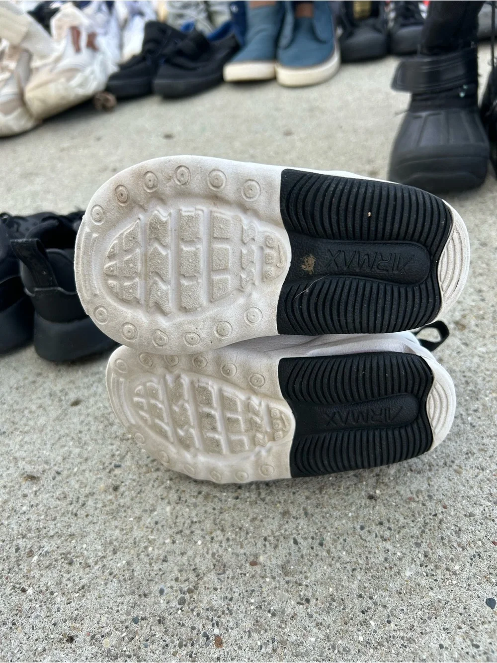 Nike Kids Black, White and Red Air Max Slip-On Sneakers